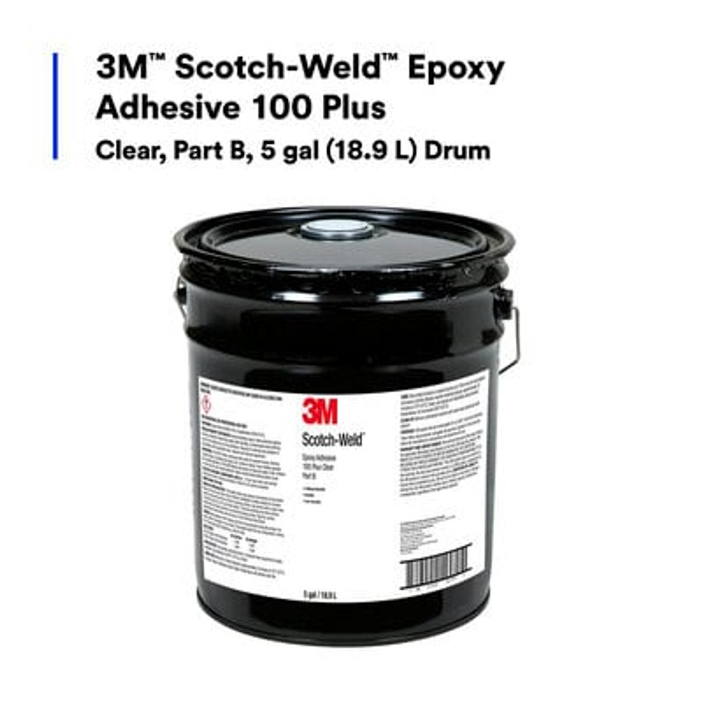 3M Scotch-Weld Epoxy Adhesive 100 Plus, Part B, 5 Gallon Drum(Pail) 87197 Industrial 3M Products & Supplies | Clear