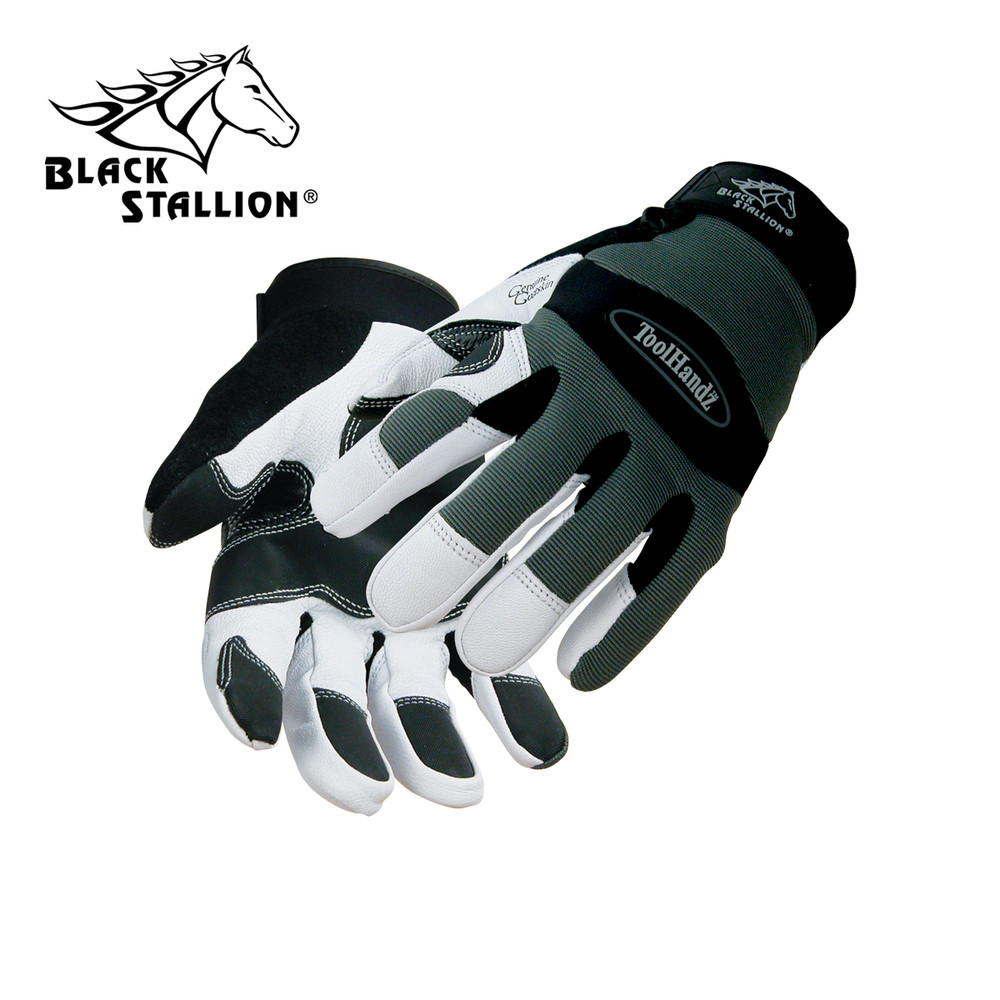 Black Stallion ACTION SPANDEX w/ Grain GOATSK in REINFORCED ERGONOMIC GLOVES 2XL