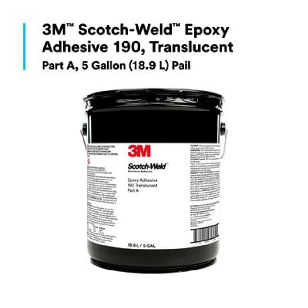 3M Scotch-Weld Epoxy Adhesive 190, Translucent, Part A, 5 Gallon Drum 40468