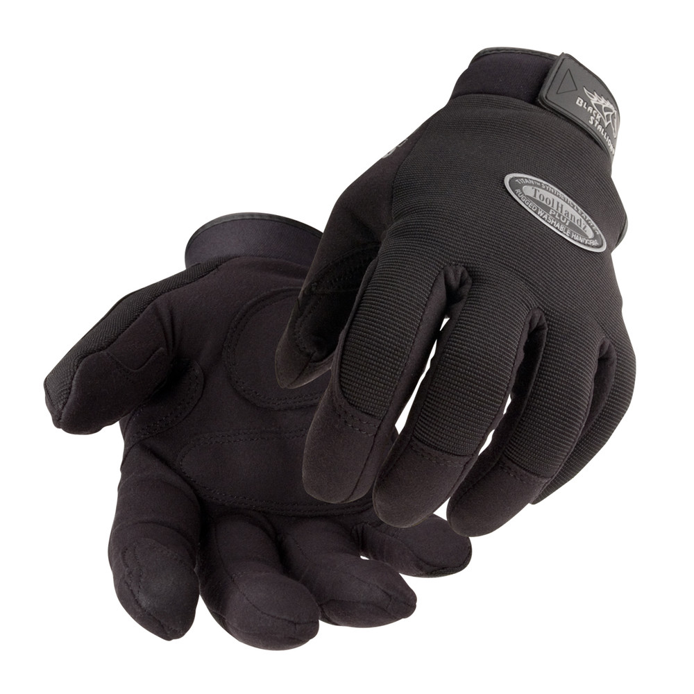 Black Stallion ACTION SPANDEX w/ TITAN SYNTHETIC REINFORCED ERGONOMIC GLOVES 3XL | Black/Black