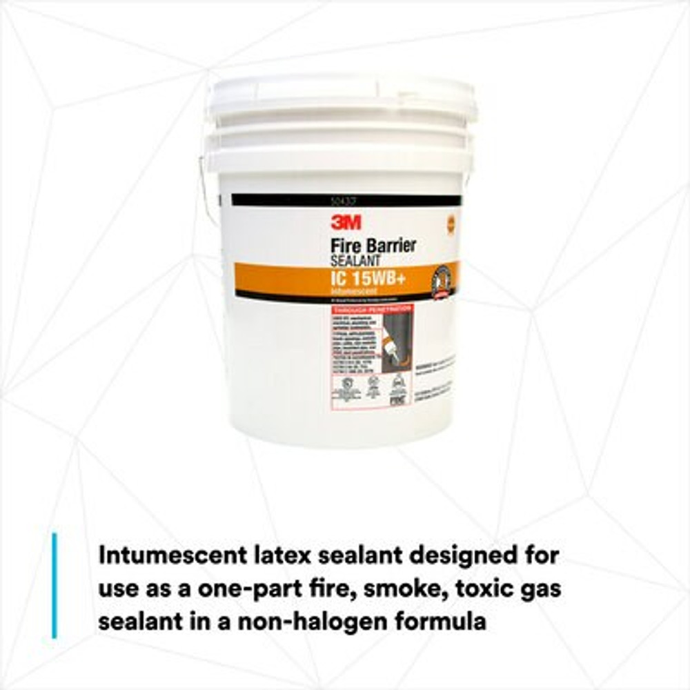 3M Fire Barrier Sealant IC 15WB+, Yellow, 4.5 Gallon (Pail), 1
Each/Drum