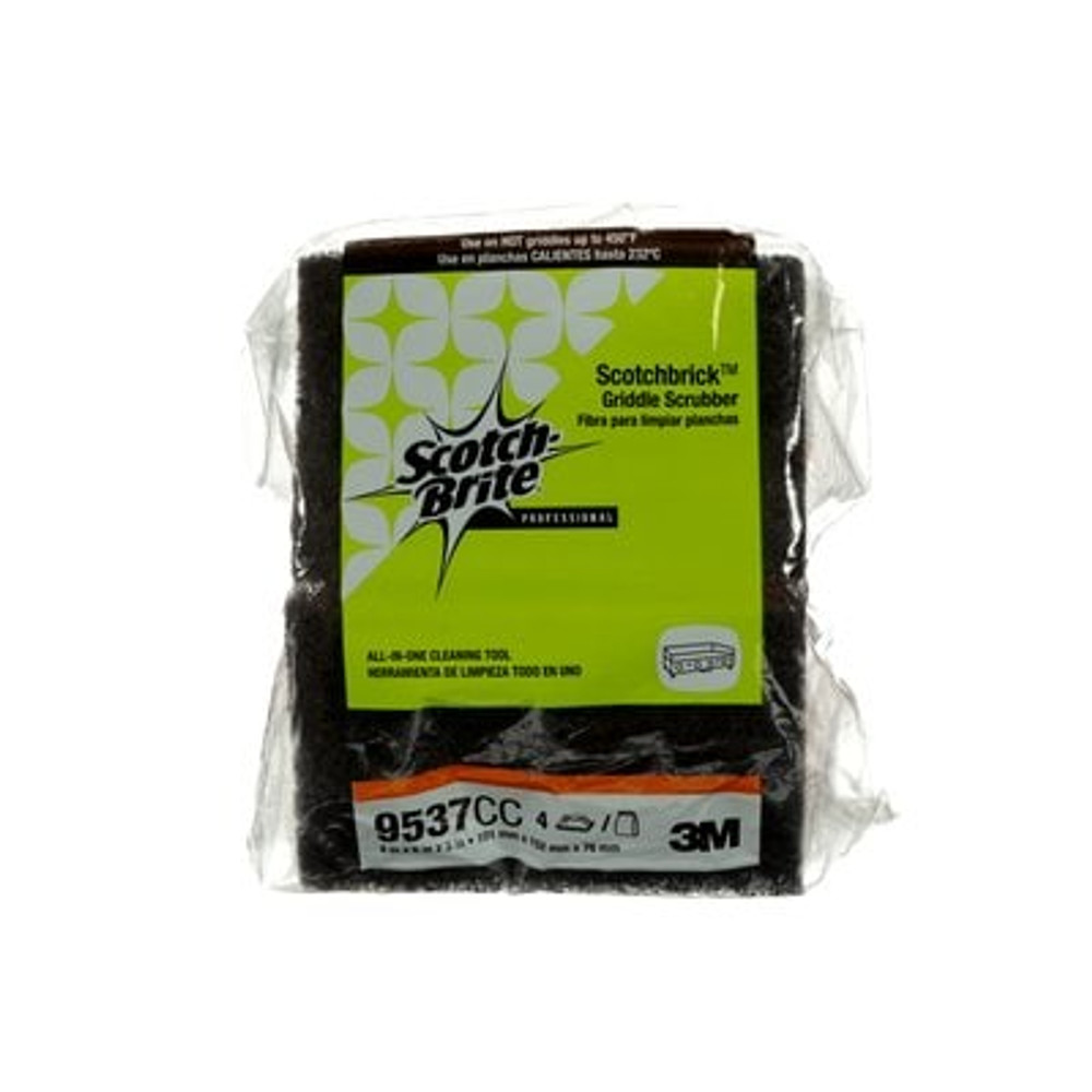 Scotch-Brite Scotchbrick Griddle Scrubber 9537CC, 4 in x 6 in x 3 in,
4/Bag, 3 Bags/Case