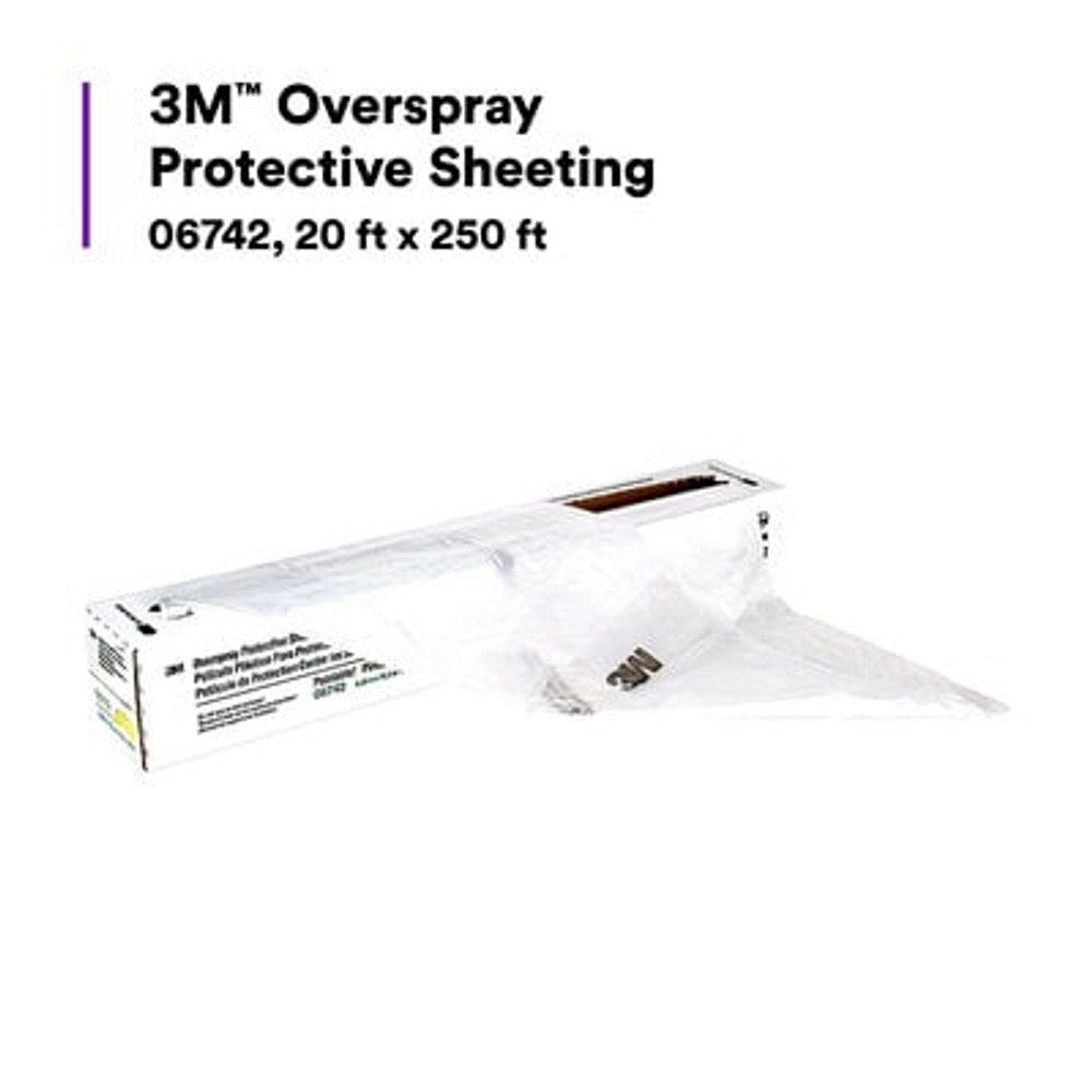3M Overspray Protective Sheeting, 06742, 20 ft x 250 ft, 1 per case