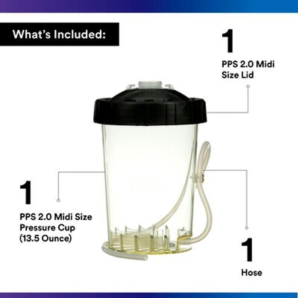 3M PPS Series 2.0 H/O Pressure Cup, 26121, Midi, 1 cup per carton, 2 cartons/case 26121 Industrial 3M Products & Supplies