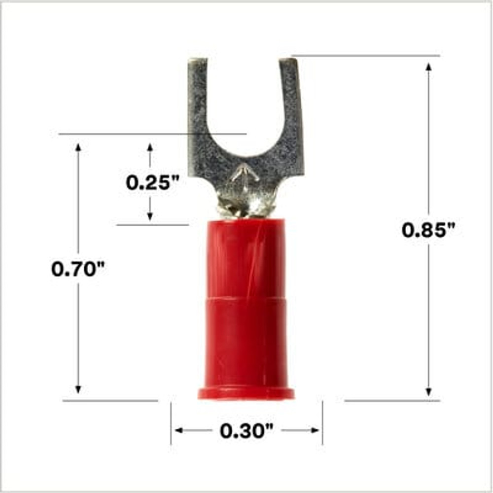 3M Scotchlok Block Fork Vinyl Insulated, 100/bottle, MV18-10FBX, suitable for use in a terminal block, 500/case 58745 Industrial 3M Products &