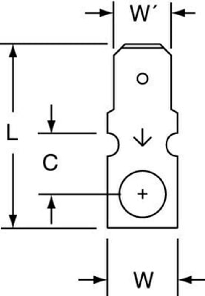 Non-Insulated Rectangular Tongue Male Disconnect Adapters