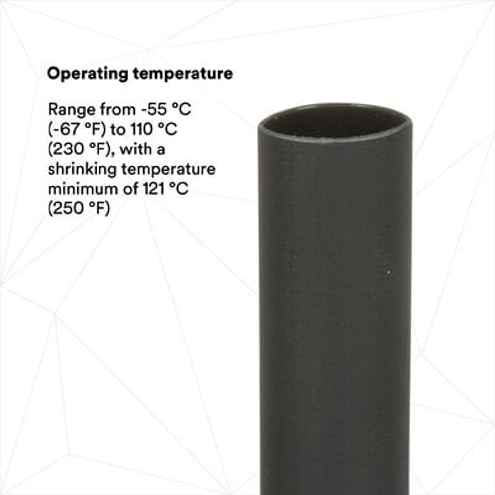 3M Thin-Wall Heat Shrink Tubing EPS-300, Adhesive-Lined, 1/2-Black-48",
12/Case