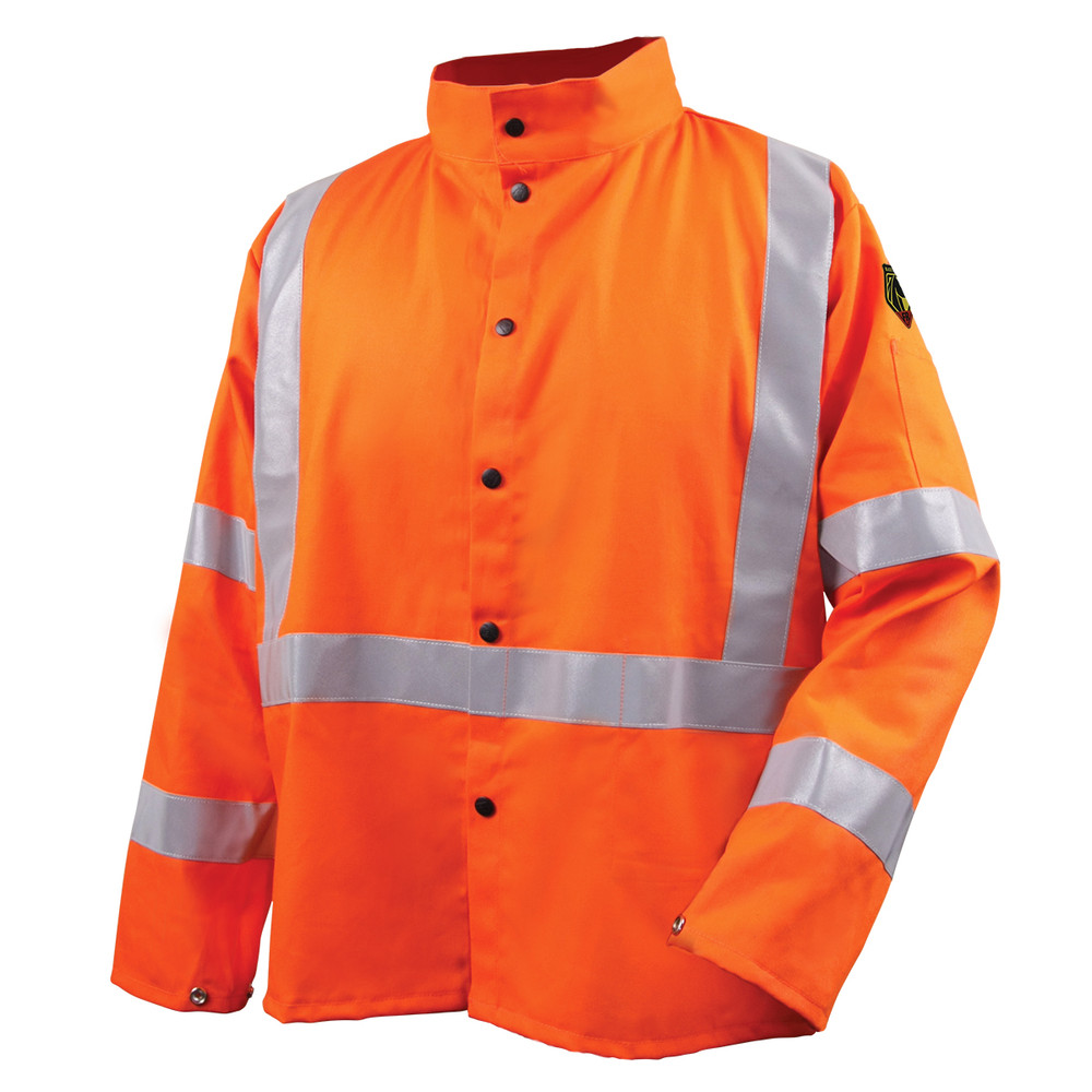 Black Stallion 9 oz Flame Resistant Cotton Jacket w/ Silver Reflective 4XL | Orange