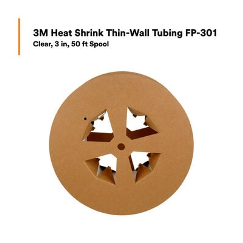3M Heat Shrink Thin-Wall Tubing FP-301-3-Clear-50', 50 ft Length per
spool, 1 spool/case