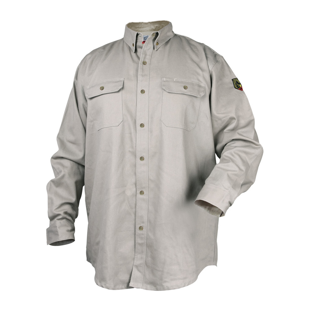 Black Stallion TRUGUARD 300 FLAME-RESISTANT COTTON Work SHIRT 3XL | Stone