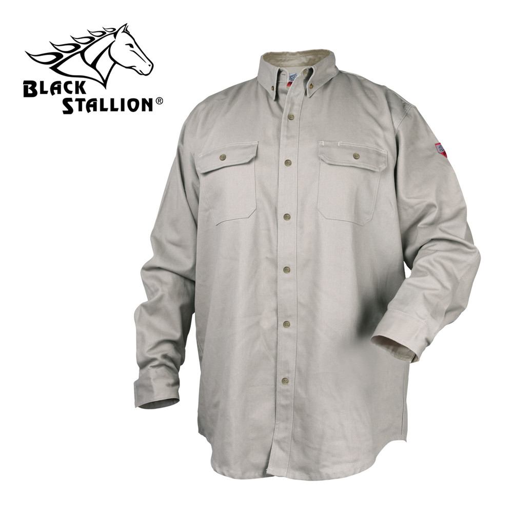 TRUGUARD 300 FLAME-RESISTANT COTTON Work SHIRT 4XL Black Stallion