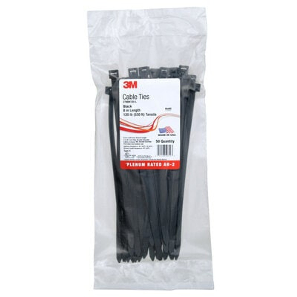 3M Cable Tie CT8BK120-L, 500/Case