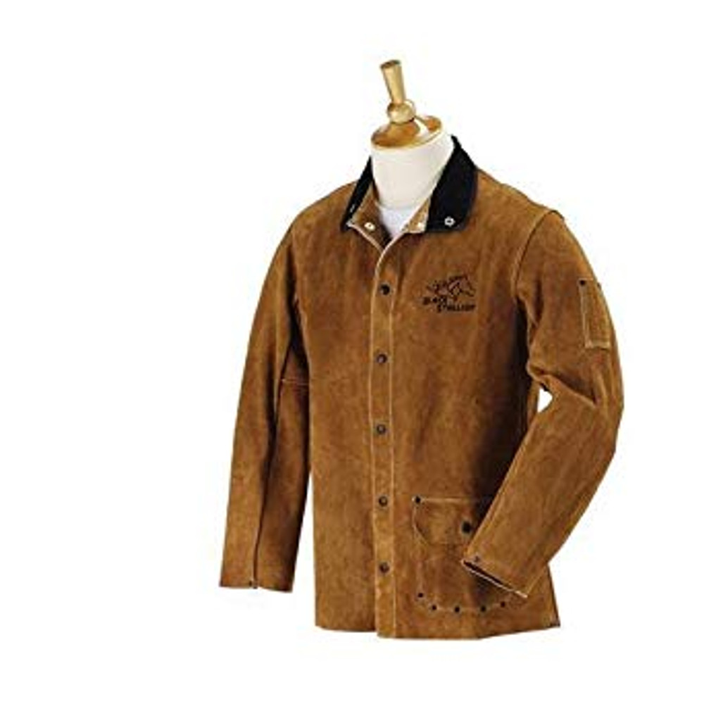 Black Stallion Side Split COWHIDE LEATHER 26 inch WELDING Jacket 4XL