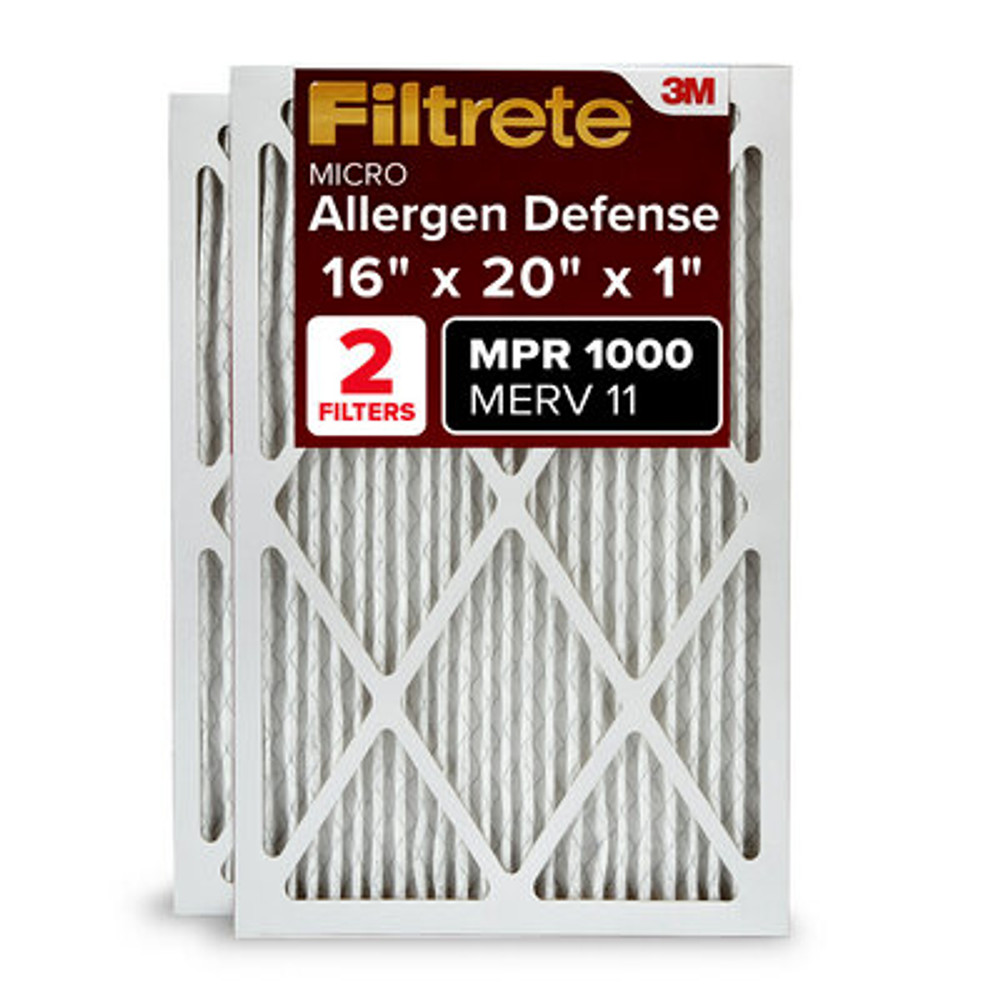 Filtrete MPR 1000 Allergen Defense HVAC Filter, 16x20x1", 2-Pack
