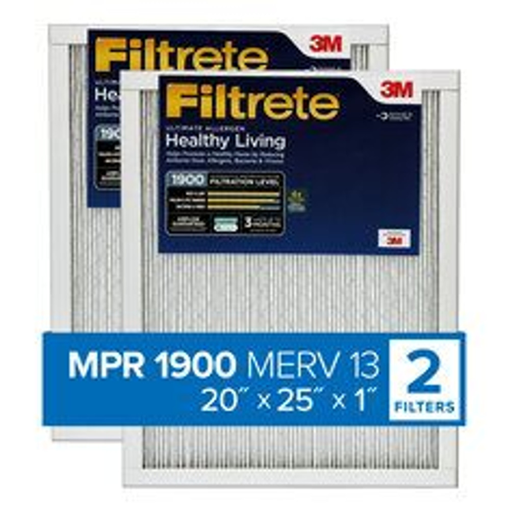 Filtrete Ultimate Allergen uction Filter UT03-2PK-1E, 20 in x 25 in x 1 in (50.8 cm x 63.5 cm x 2.5 cm) 99156 Industrial 3M Products & Supplies | Red