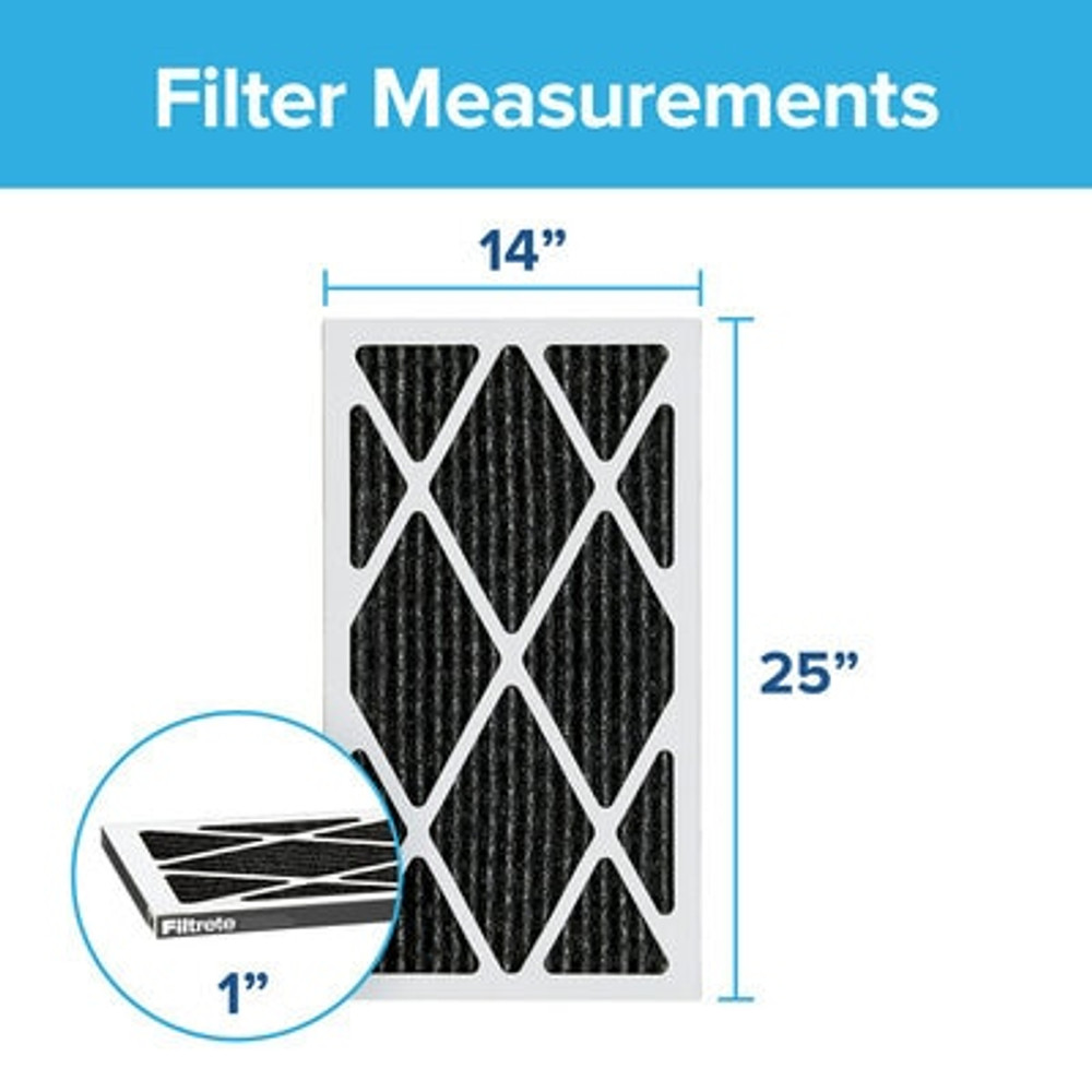 Filtrete Home Odor uction Filter HOME04-4, 14 in x 25 in x 1 in(35.5 cm x 63.5 cm x 2.5 cm) 94007 Industrial 3M Products & Supplies | Red