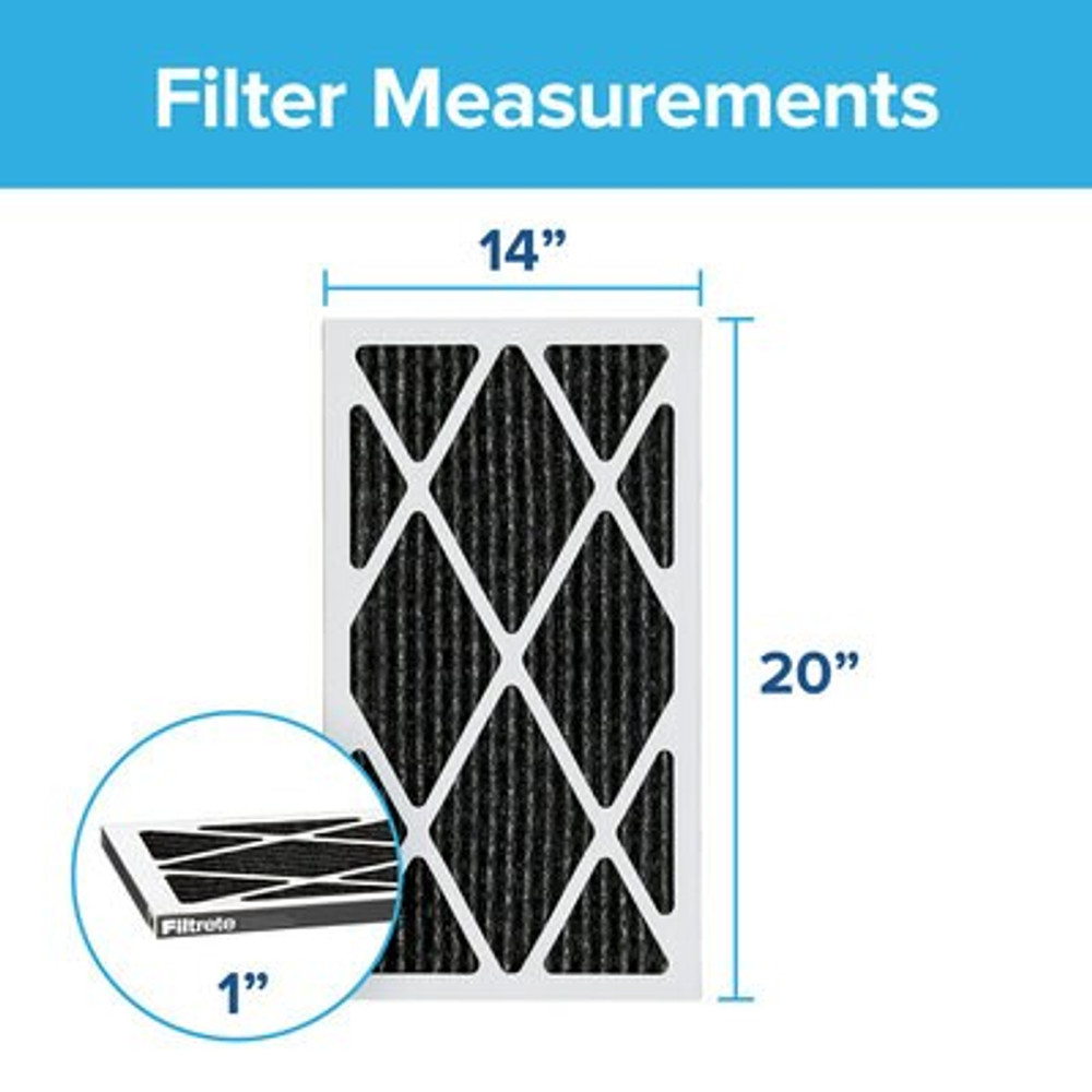 Filtrete Home Odor uction Filter HOME05-4, 14 in x 20 in x 1 in(35.5 cm x 50.8 cm x 2.5 cm) 94006 Industrial 3M Products & Supplies | Red