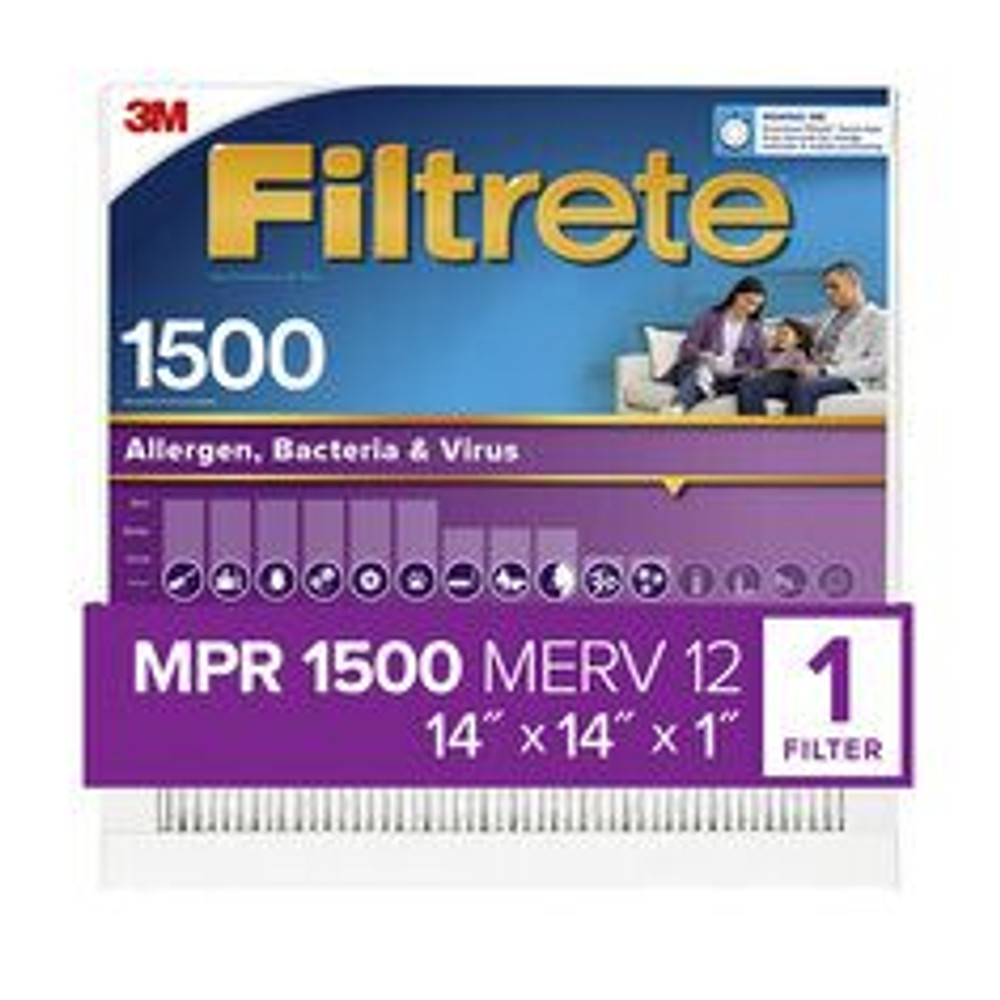 Filtrete High Performance Air Filter 1500 MPR UP11-4, 14 in x 14 in x 1 in (35.5 cm x 35.5 cm x 2.5 cm) 37432 Industrial 3M Products & Supplies