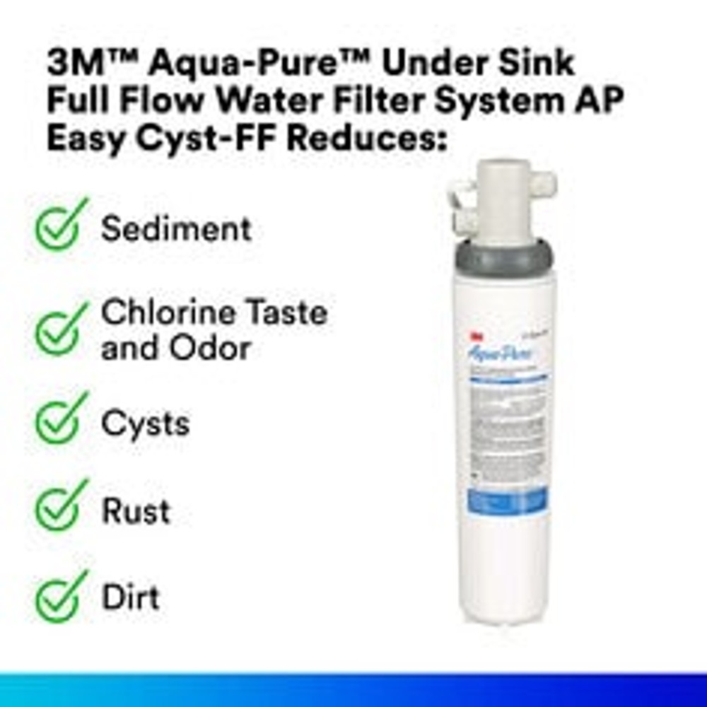 3M Aqua-Pure Under Sink Water Filter System AP Easy Cyst-FF, 5609223, Full Flow, 0.5 um, 4/case 10256 Industrial 3M Products & Supplies