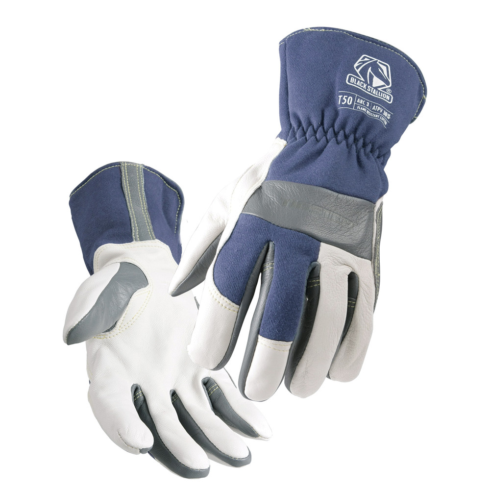 Black Stallion Grain KIDSK in and FR SNUG FIT COTTON MULTI-FEATURE TIG WELDING GLOVES Large | Pearl/Gray