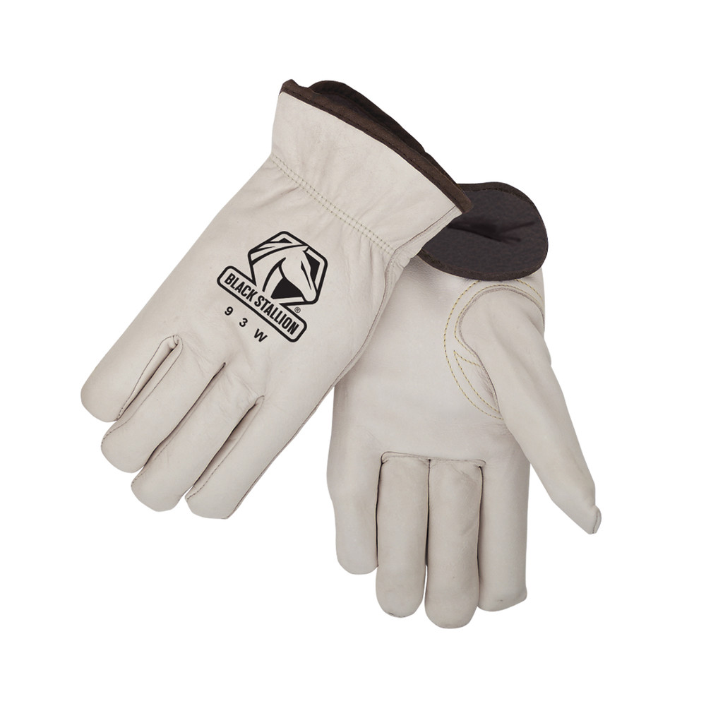 Black Stallion Grain COWHIDE - CUSHION INSULATED DRIVER'S STYLE GLOVES 2XL | Cream