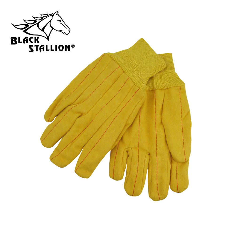 Black Stallion GOLDEN COTTON NAP (MONKEY FACE) CHORE Industrial GLOVES Large
