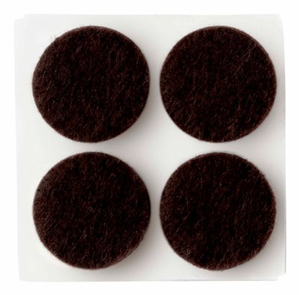 Scotch Round Felt Pads, SP825-NA, 3/4 in, Brown 16/pk