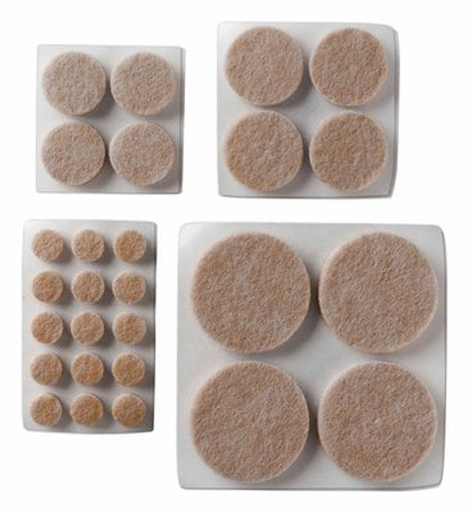 Scotch Round Felt Pads, SP855-NA, Multi Pack, Beige, 78pk 14906 Industrial 3M Products & Supplies