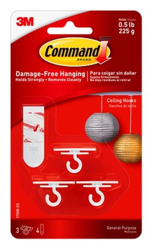 Command Ceiling Hooks 17008-ES 72945 Industrial 3M Products & Supplies | White