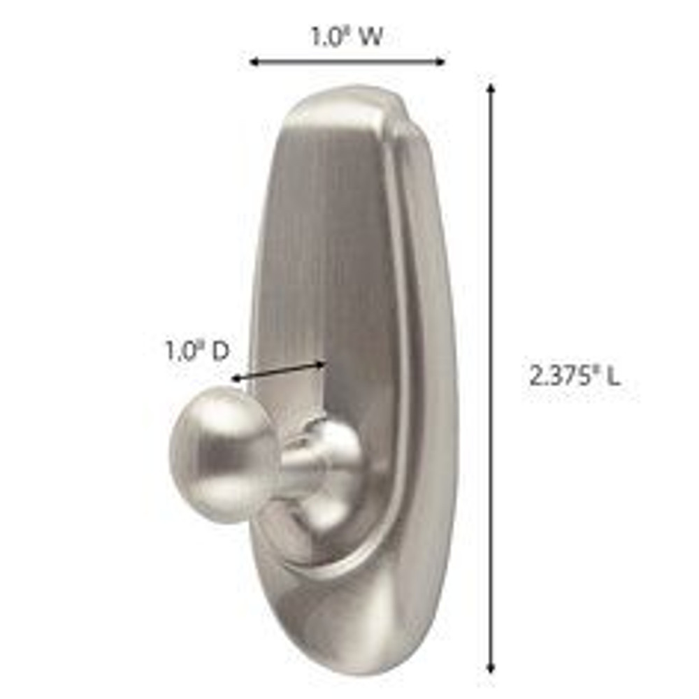 Command Timeless Hook 17062BN-ES, Small 33142 Industrial 3M Products & Supplies | Brushed Nickel