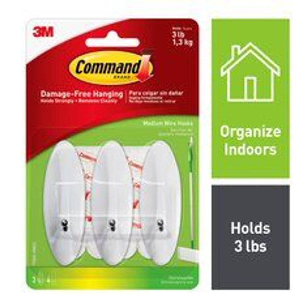 Command Medium Wire Hooks 17068-HWES 59875 Industrial 3M Products & Supplies | White