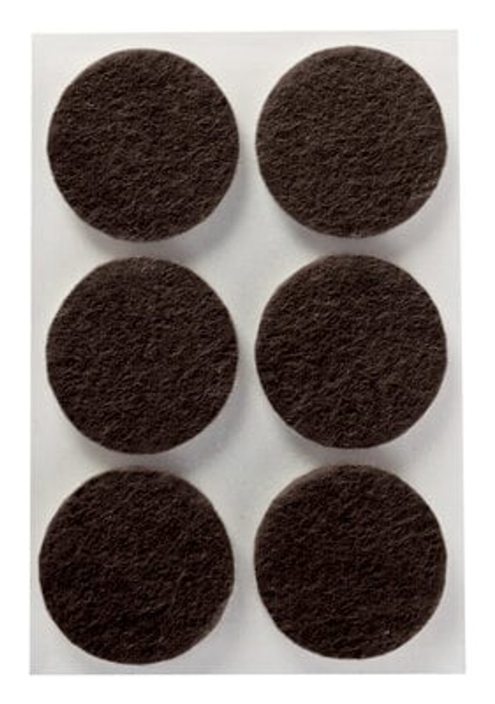 Scotch Round Felt Pads SP824-NA, 1.5 in, 24/pack 87421 Industrial 3M Products & Supplies | Brown