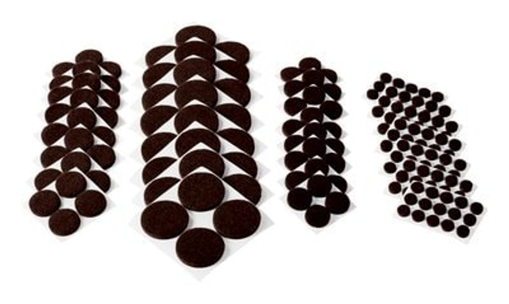 Scotch Felt Pads SP858-NA, Round, Brown Assorted 201/pk
