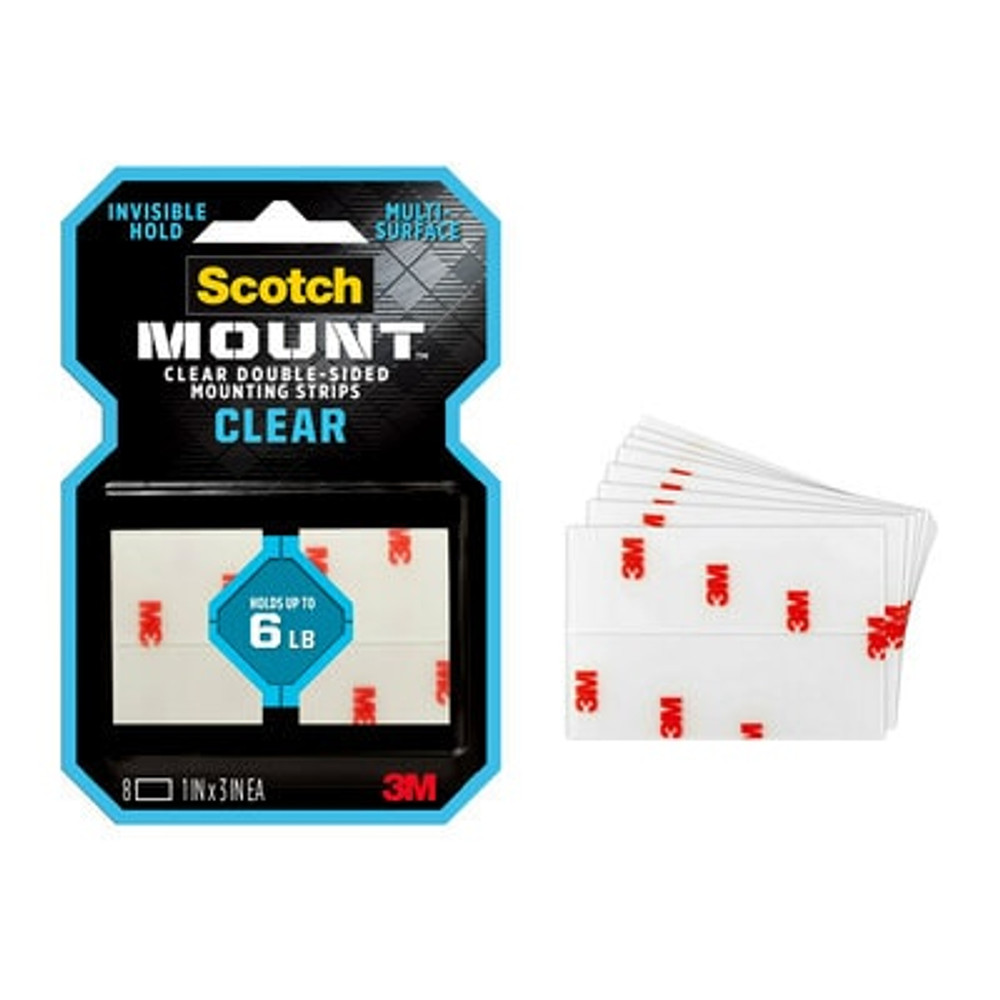 Scotch-Mount Clear Double-Sided Mounting Strips