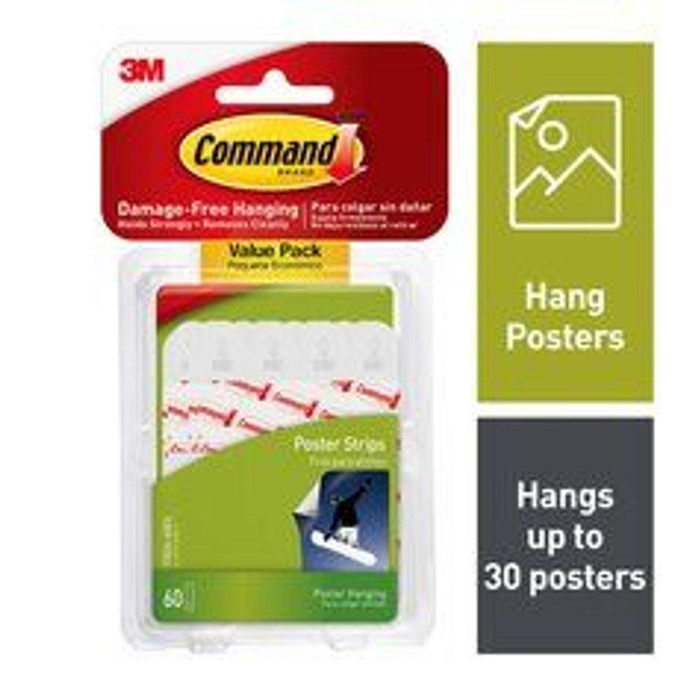 Command Poster Strips, Value Pack 60 strips, 17024-60ES 97796 Industrial 3M Products & Supplies | White