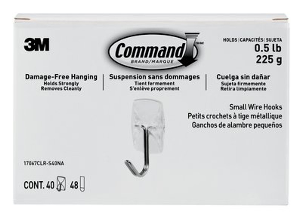 Command® Clear Small Wire Hook 17067CLR-S40NA