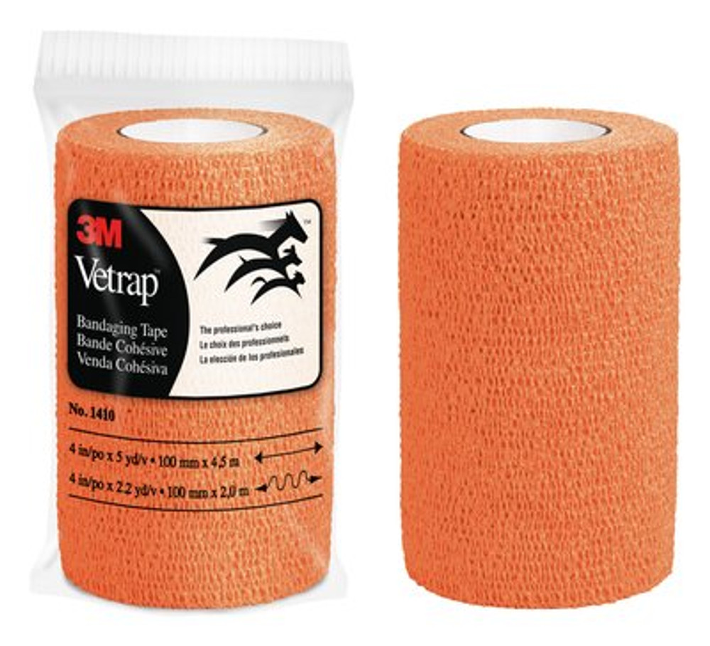 1410BO Vetrap Bandaging Tape 4 inch Bright Orange