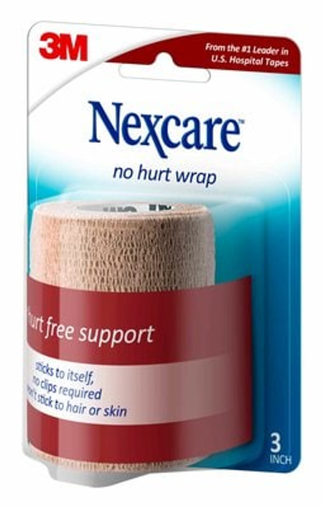 Nexcare No Hurt Wrap NHT-3, 3 in x 2.2 yd (76.2 mm x 2 m) Unstretched 64119 Industrial 3M Products & Supplies