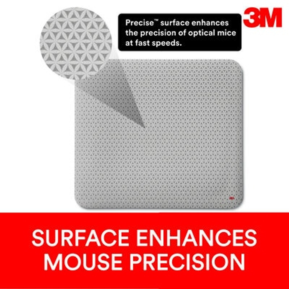 3M Precise Mouse Pad Enhances the Precision of Optical Mice , Non-SkidFoam Back, 9" x 8", Bitmap, MP114-BSD1 98017