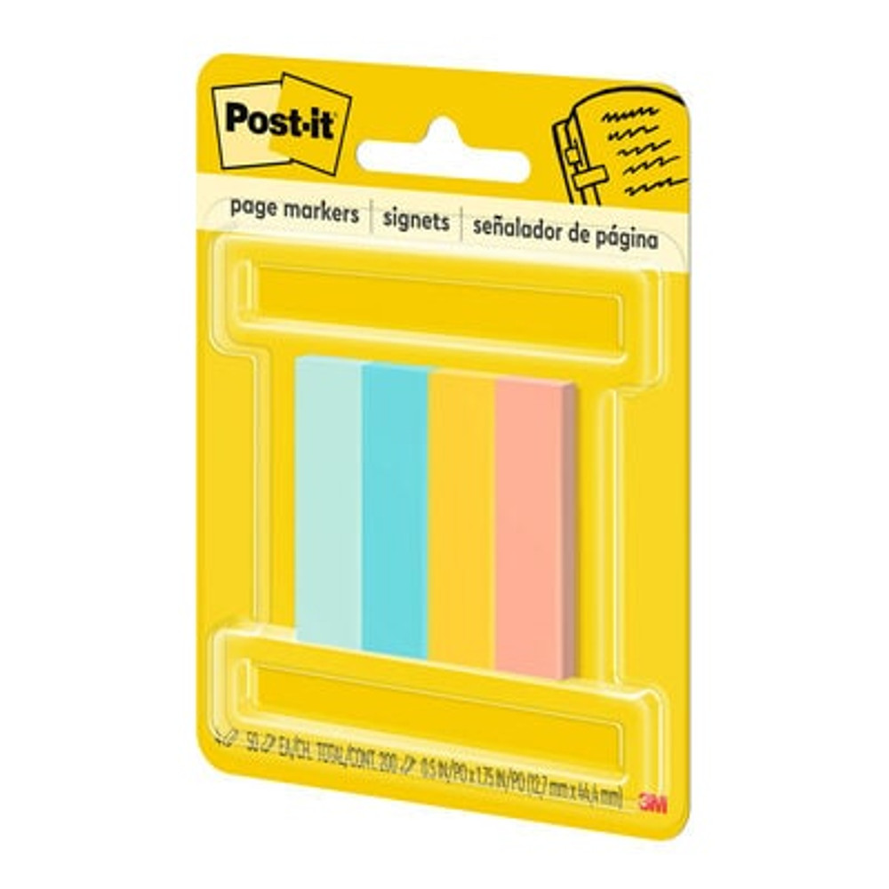 Post-it Page Marker 670-4-D, .5 in x 1.75 in (12,7 mm x 44,4 mm)