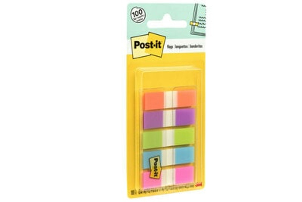 Post-it Flags 683-5CB2, 5 Colors, 0.47 In X 1.7 in, 6 Pack/Carton, 4 Carton/Case