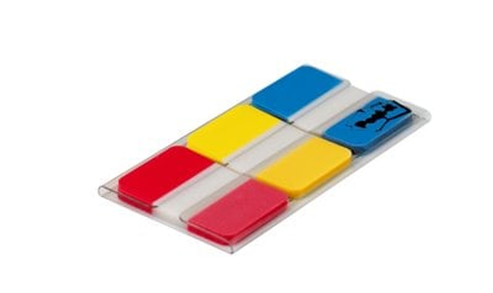 Post-it Durable Tabs 686-RYBT, 1 in x 1.5 in Red, Yellow, Blue 24each/cs 98402