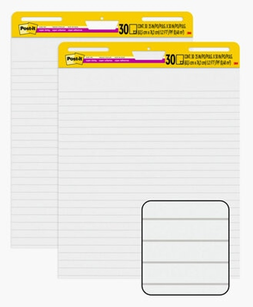Post-it® Super Sticky Easel Pad, White Lined 30 Sheets-Pad