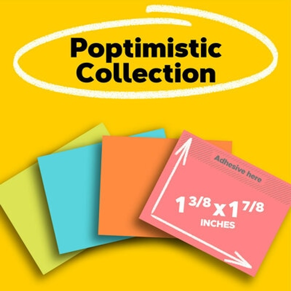 Post-it Notes 653-4AF, 1 3/8 in x 1 7/8 in (34.9 mm x 47.6 mm), Poptimistic Collection