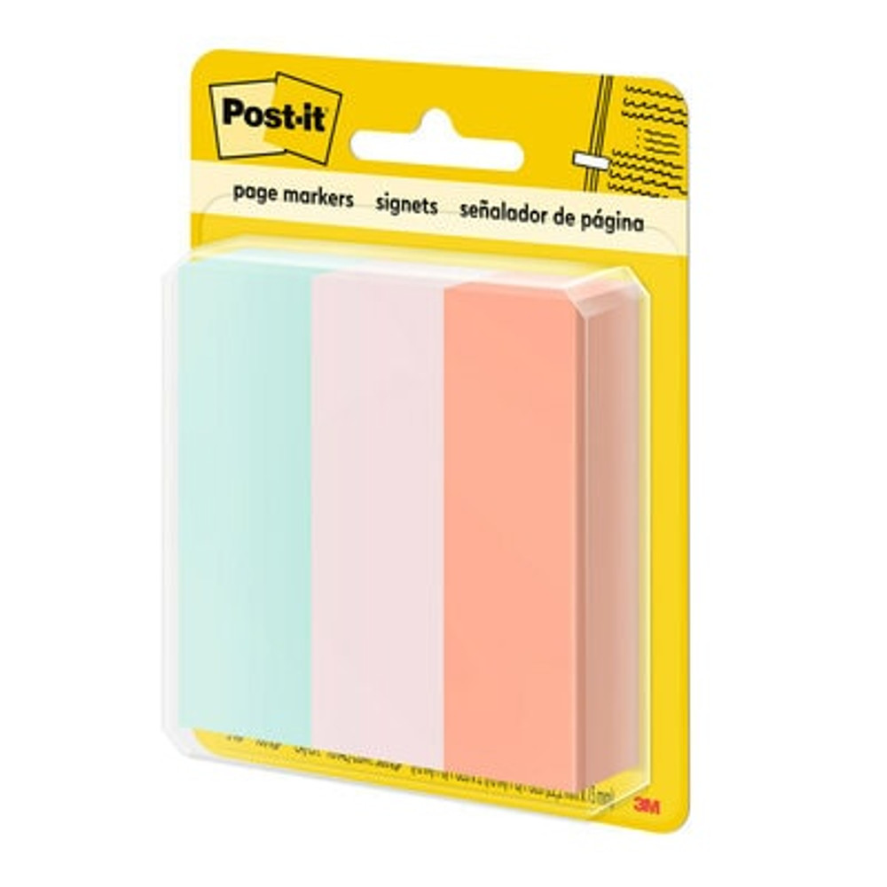 Post-it Page Markers 5487 7/8 in x 2-7/8 in Neon 100sht/pd, 3pd/pk 56903