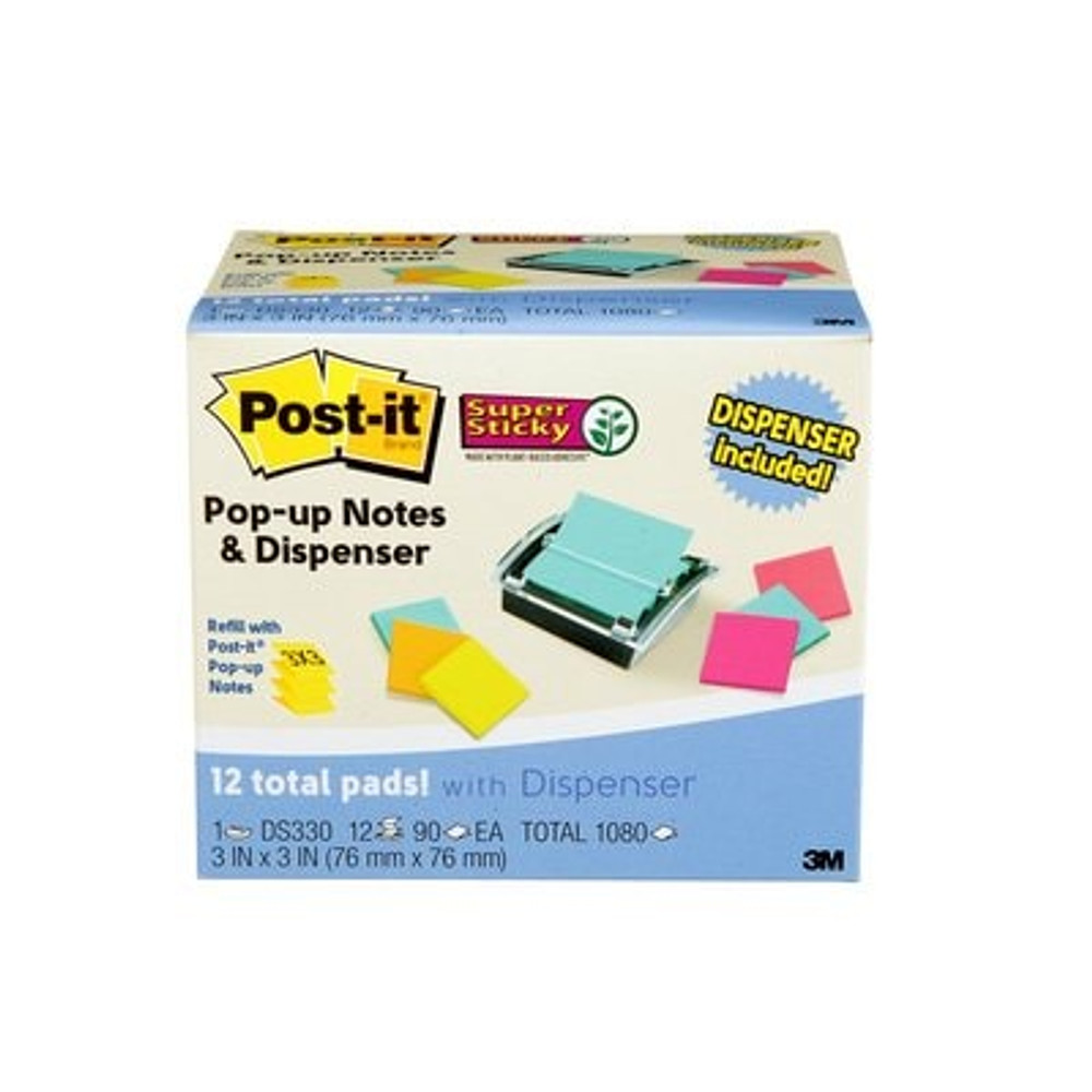 Post-it Super Sticky Dispenser Pop-up Notes & Dispenser DS330-SSVA