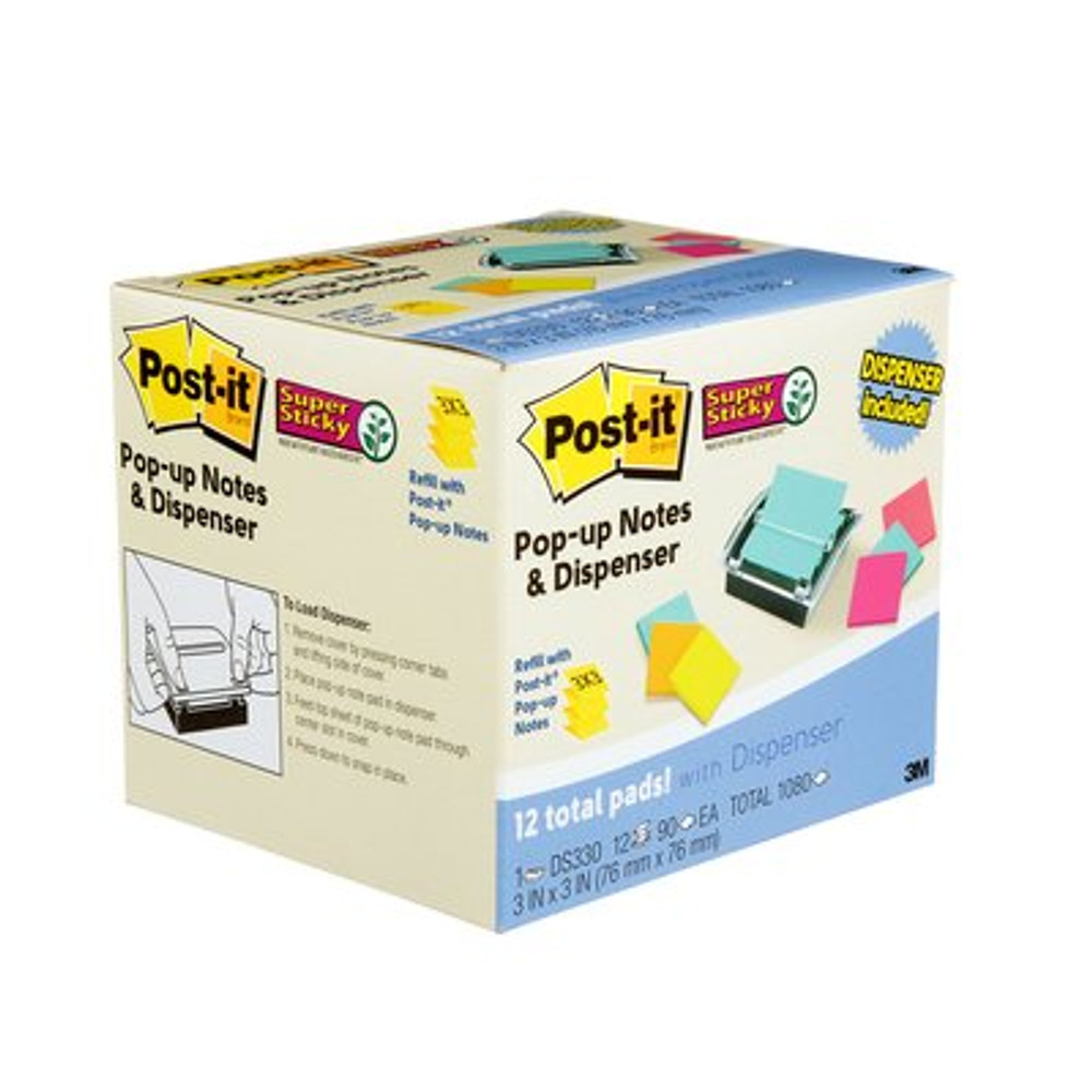 Post-it Super Sticky Dispenser Pop-up Notes & Dispenser DS330-SSVA