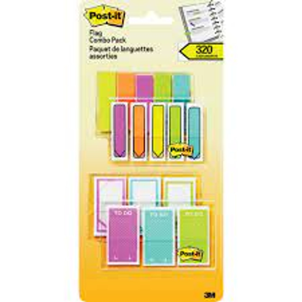 Post-it Flags 683-XLS Combo Pack, .47 in. x 1.7 in. flags and .94 in. x1.7 in. flags 99909