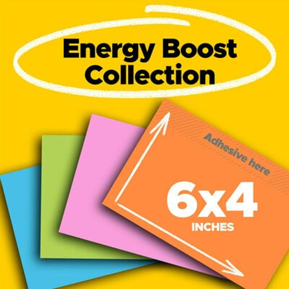 Post-it Super Sticky Notes 6445-SSP, 6 in x 4 in (152 mm x 101 mm), Energy Boost