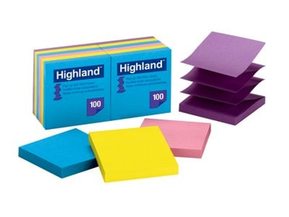 Highland Pop-up Self Stick Notes 6549-PuB, 3 in x 3 in 47481